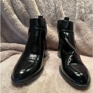 Franco Sarto Patent Leather Black Ankle Boot